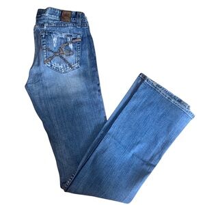 BKE Distressed Bootcut Low Rise Blue Jeans - 29”